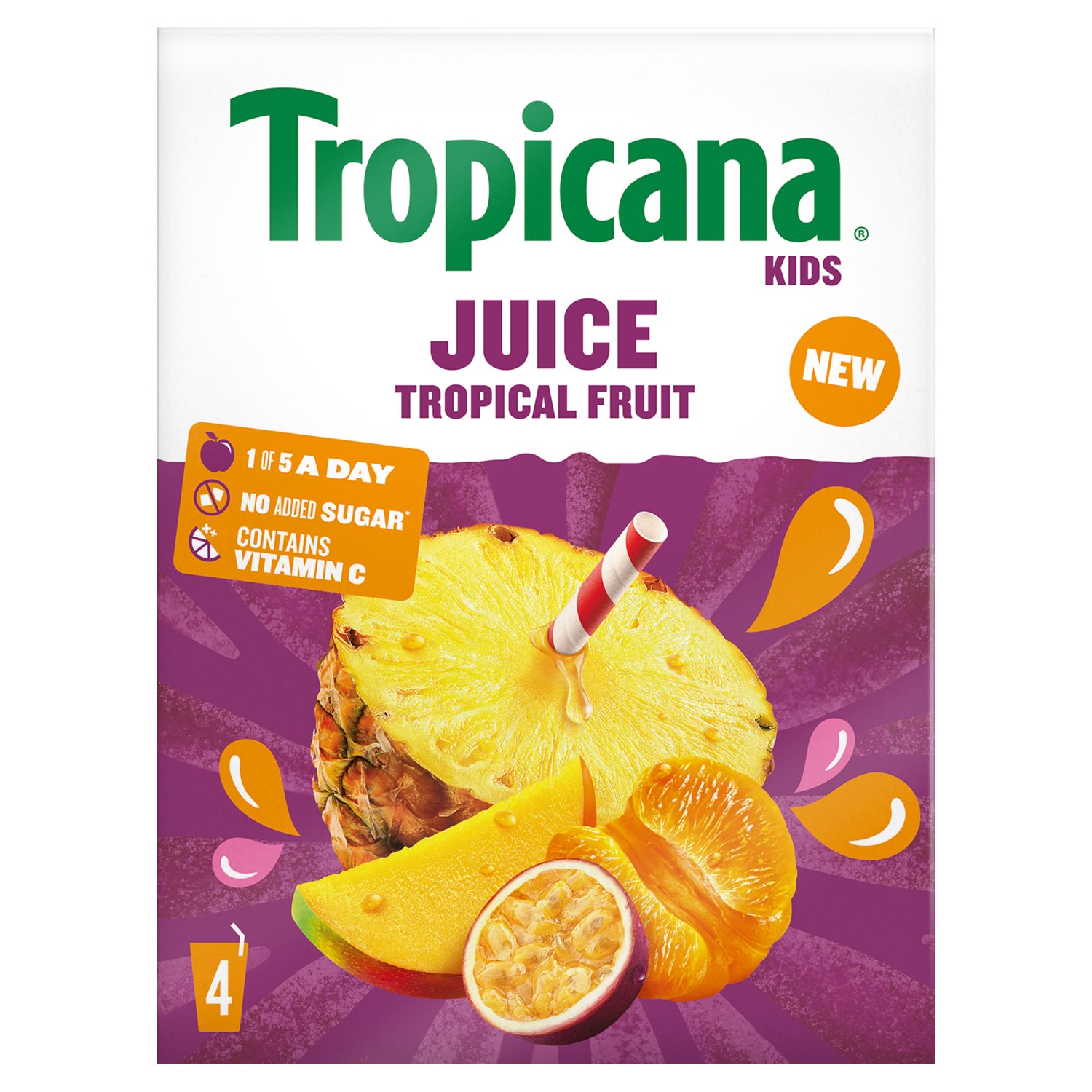 Tropicana Kids Tropical Fruit Juice 4 Pack (150 ml)