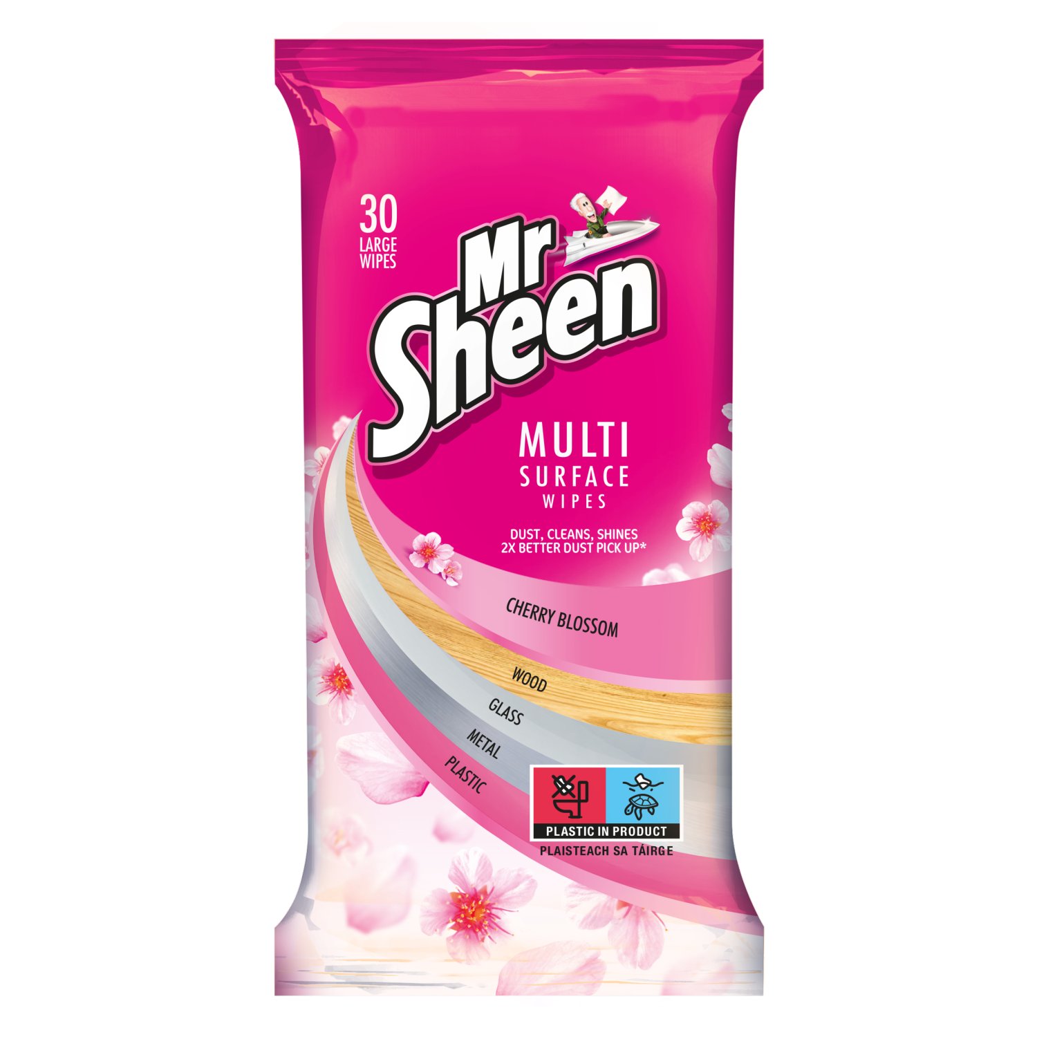 Mr Sheen Cherry Blossom Multi-Surface Large Wipes (30 Piece)