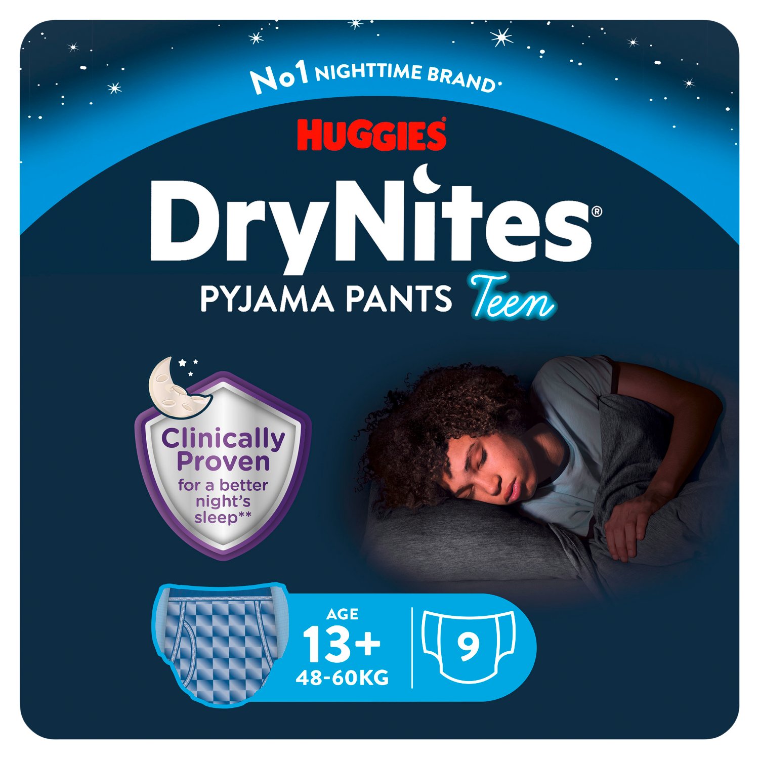 Huggies DryNites Pyjama Pants Teen Boy Age 13+ (9 Piece)