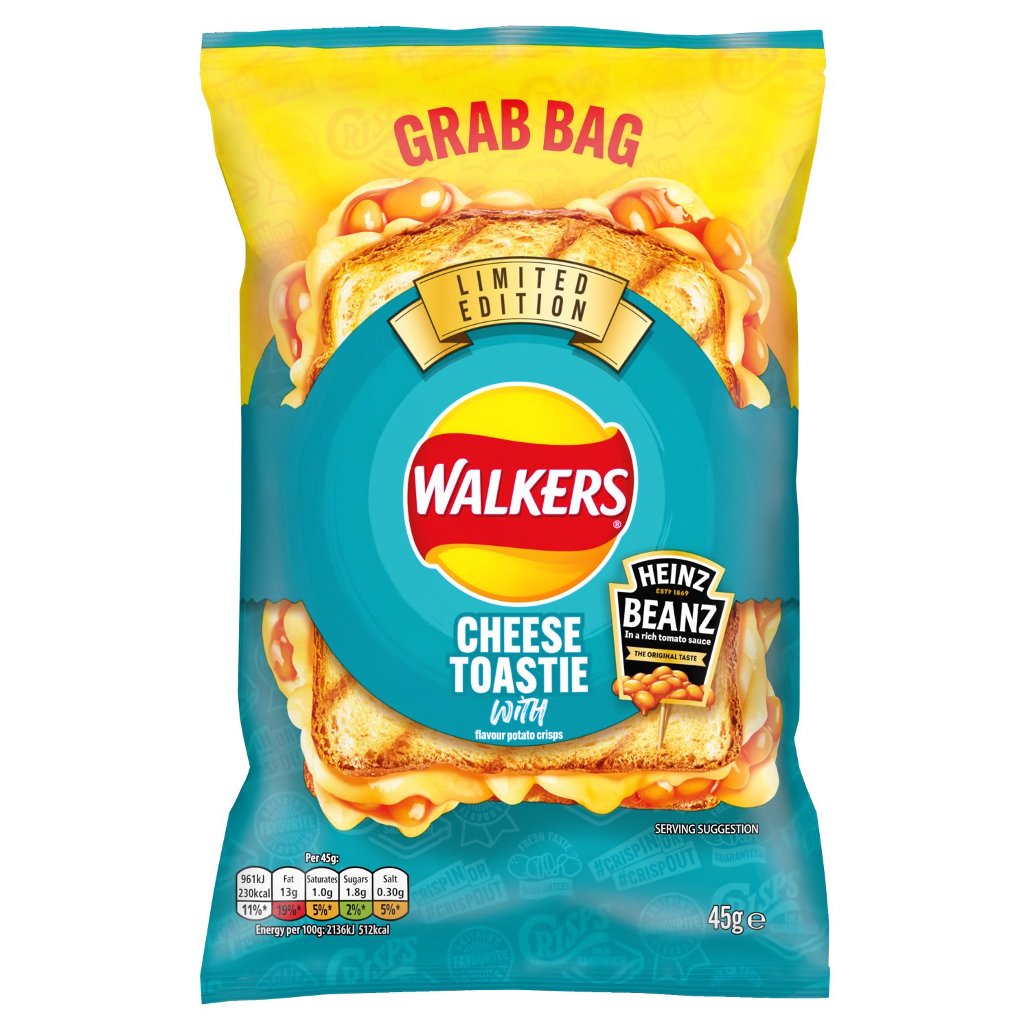 Walkers Cheese Toastie & Heinz Beanz Limited Edition Crisps (45 g)