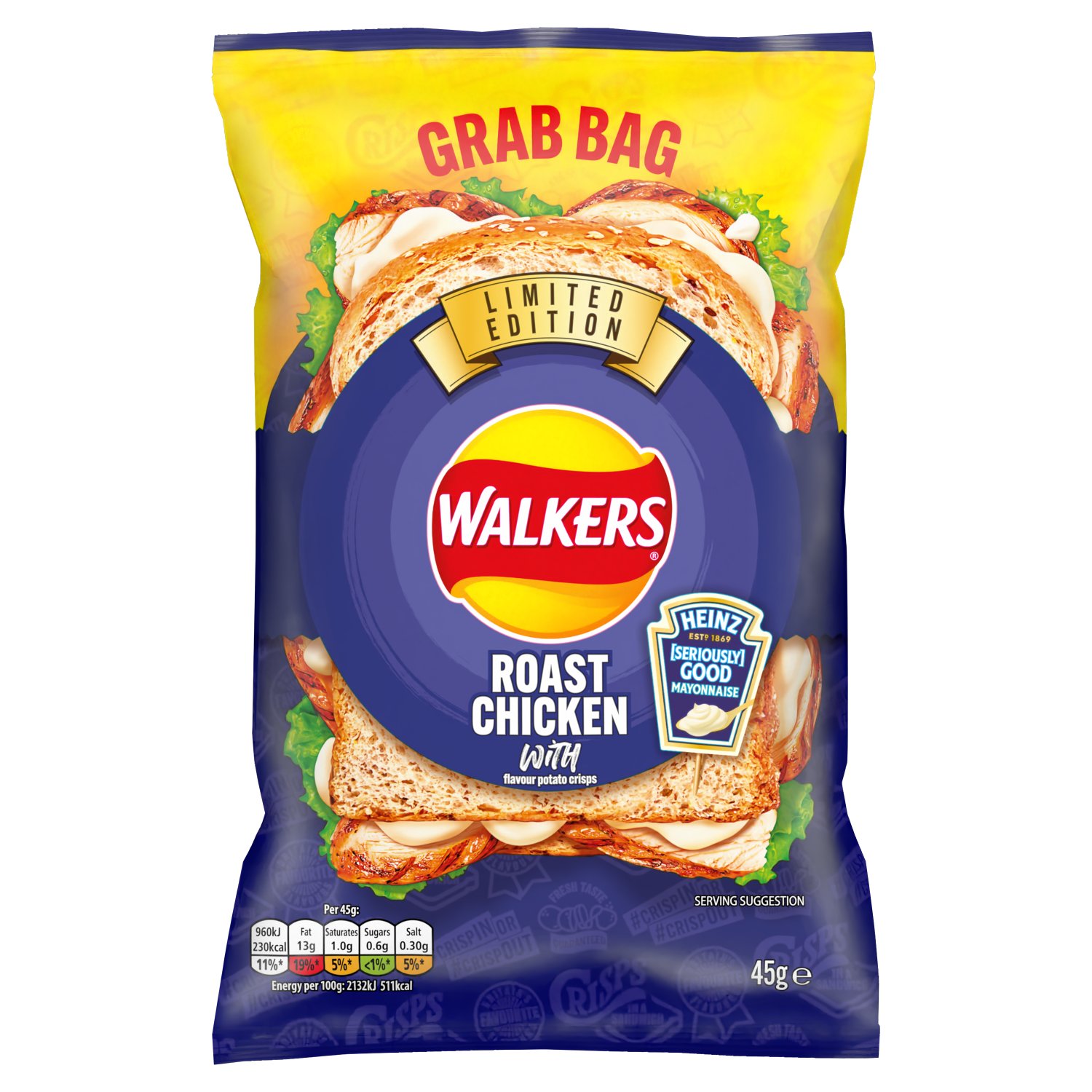 Walkers Roast Chicken & Heinz Mayo Limited Edition Crisps (45 g)