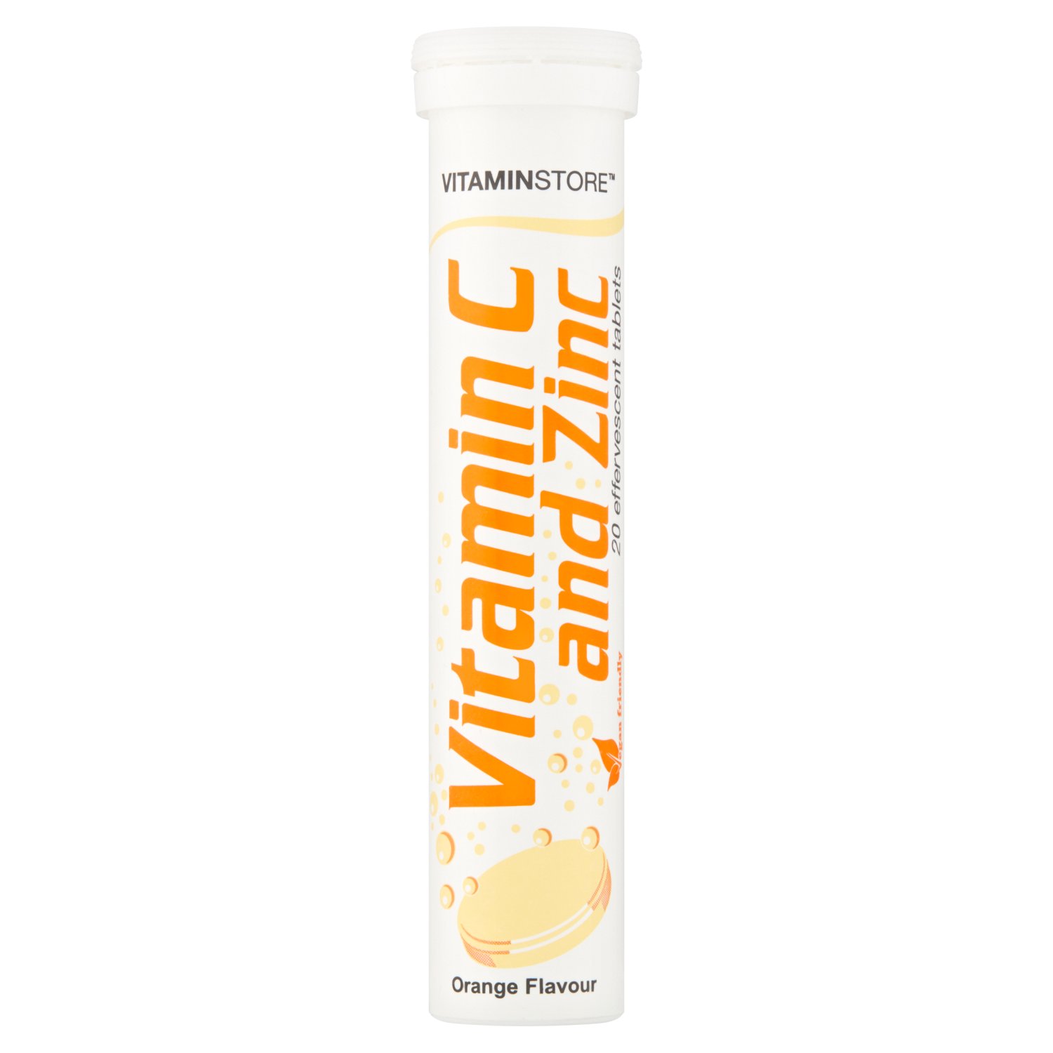 Vitamin Store Orange Flavour Vitamin C & Zinc Effervescent Tablets (20 Piece)