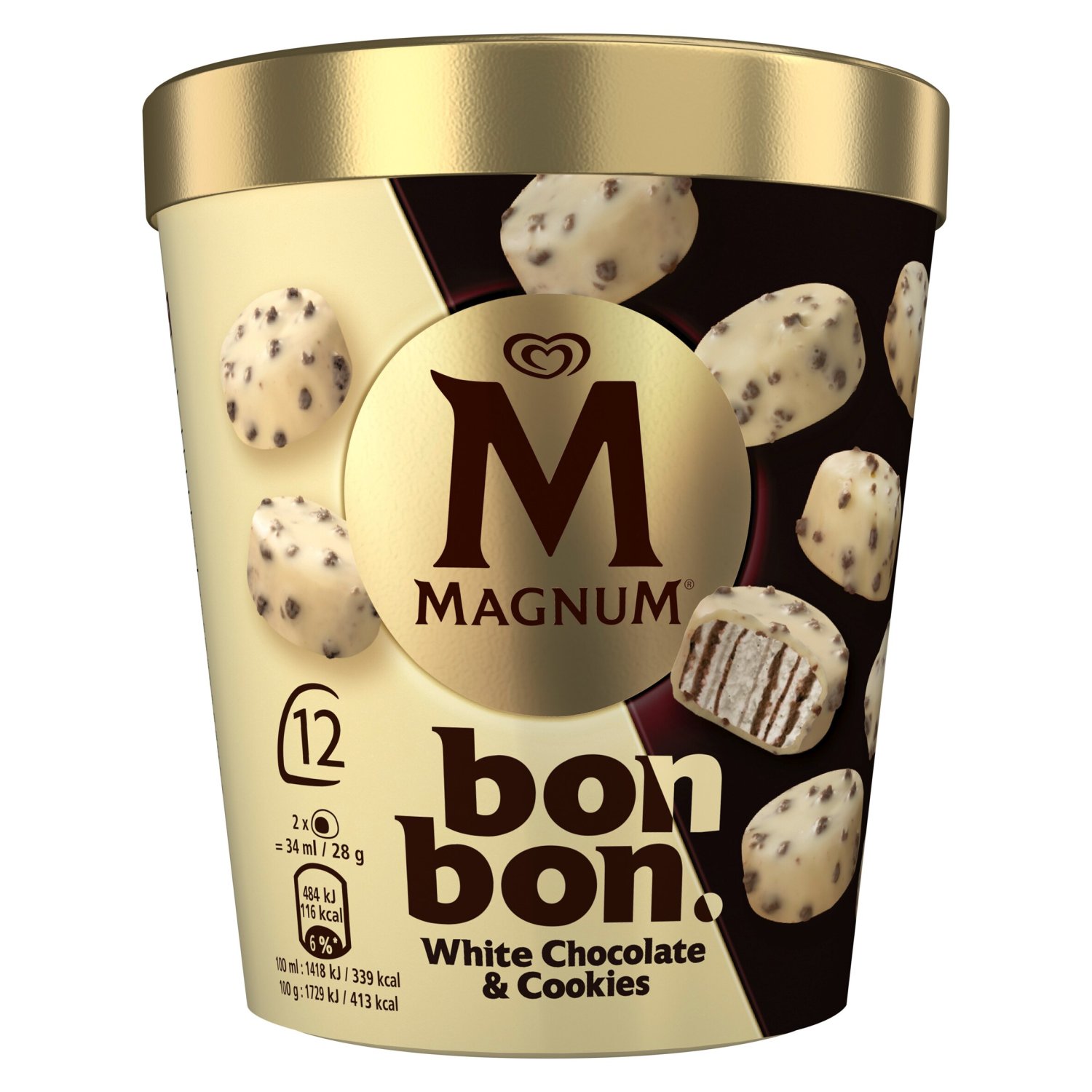 Magnum Bon Bon White Chocolate & Cookie 12 Piece (204 ml)