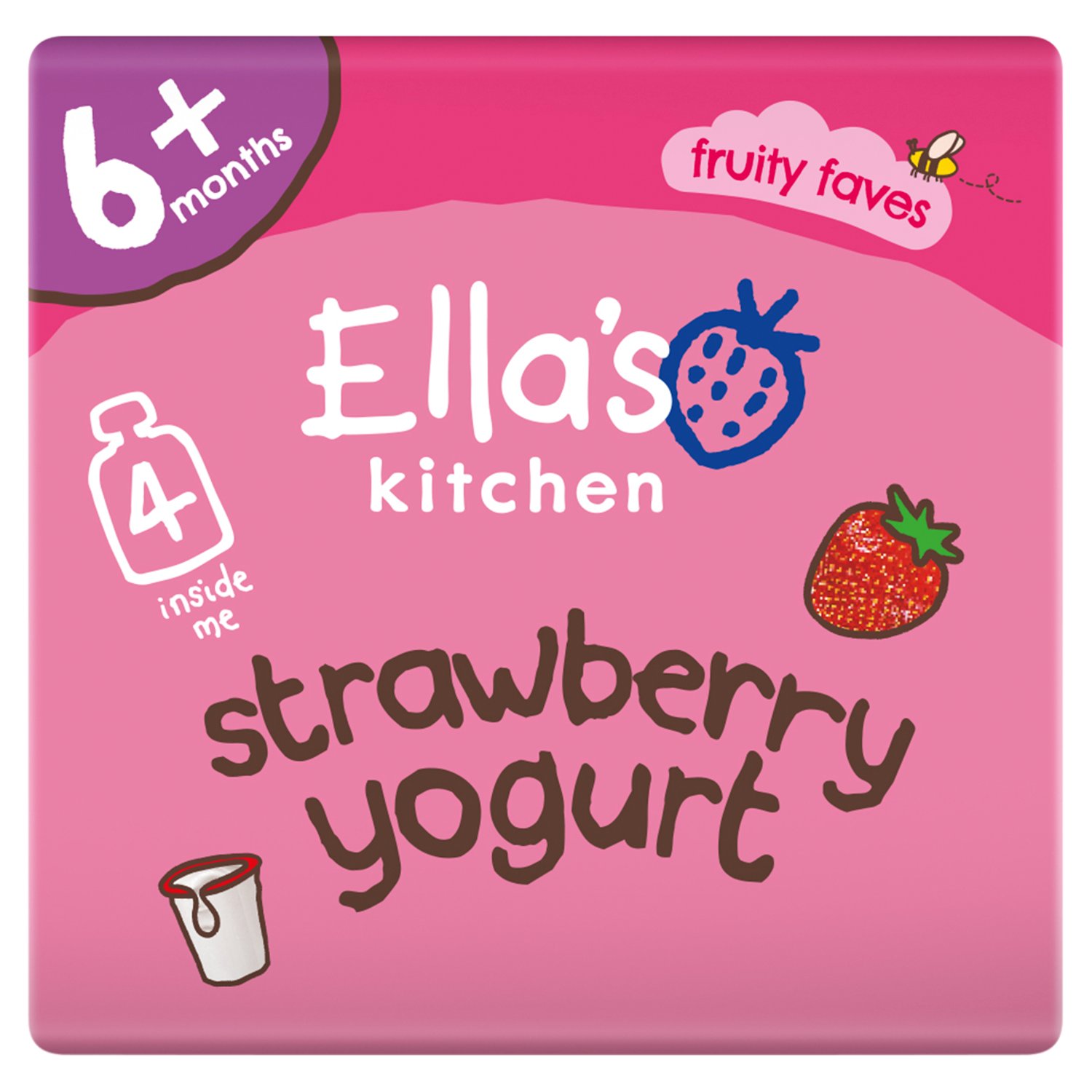 Ella's Kitchen Strawberry Yogurt 6+ Months 4 Pack (90 g)