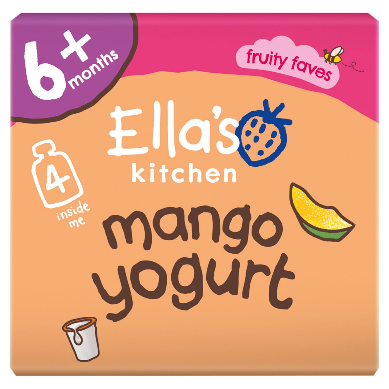 Ella's Kitchen Mango Yogurt 6+ Months 4 Pack (90 g)