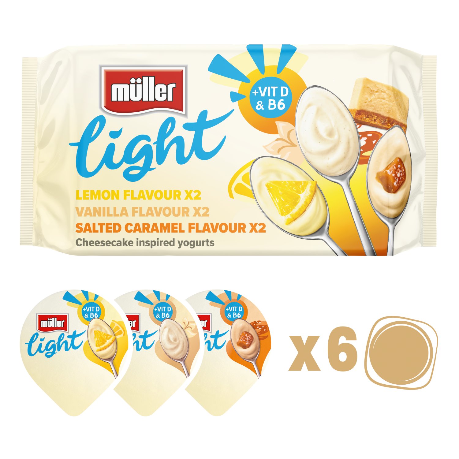 Müller Light Cheesecake Inspired Yogurt 6 Pack (140 g)