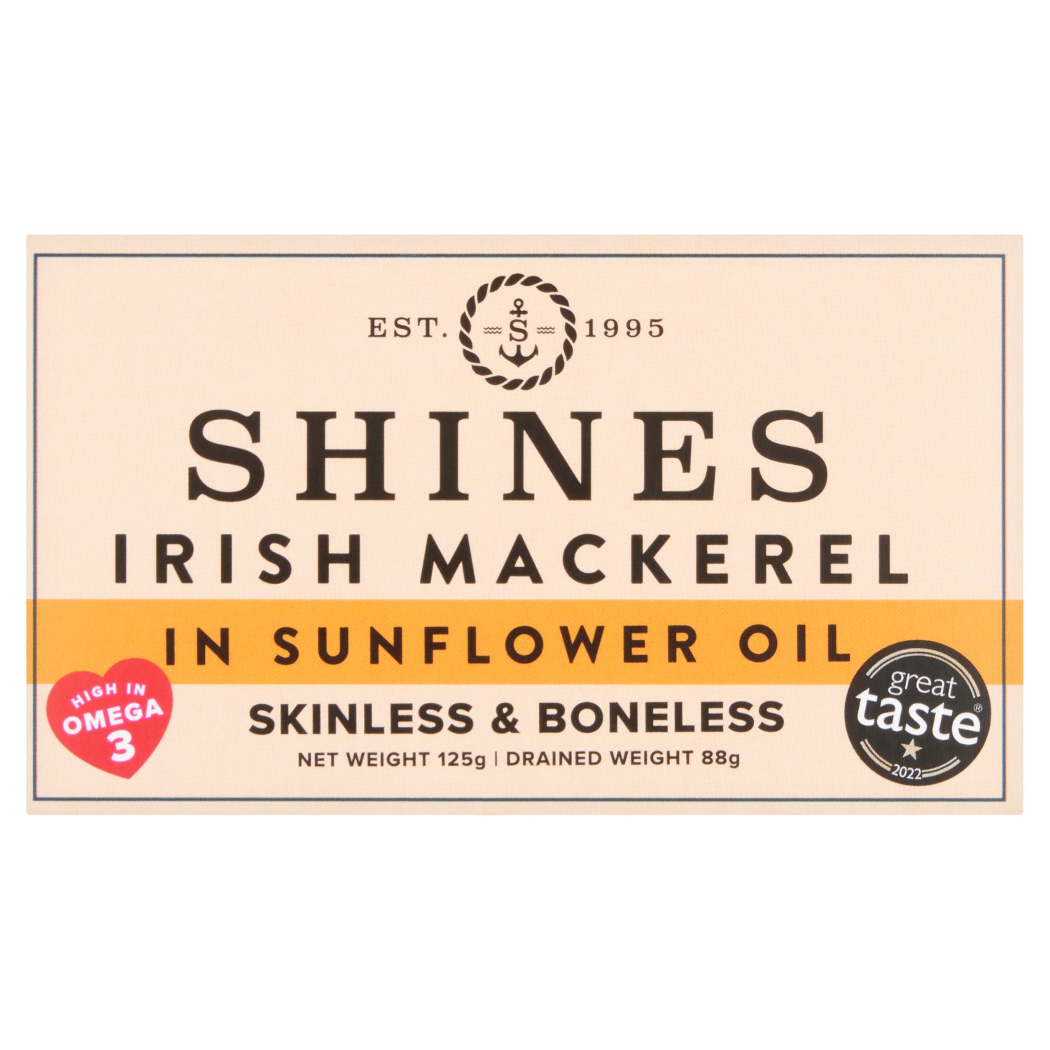 Shines Irish Mackerel Skinless & Boneless in Sunflower Oil (125 g)