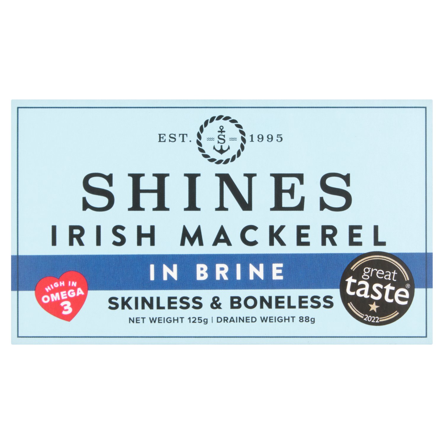 Shines Irish Mackerel Skinless & Boneless in Brine (125 g)