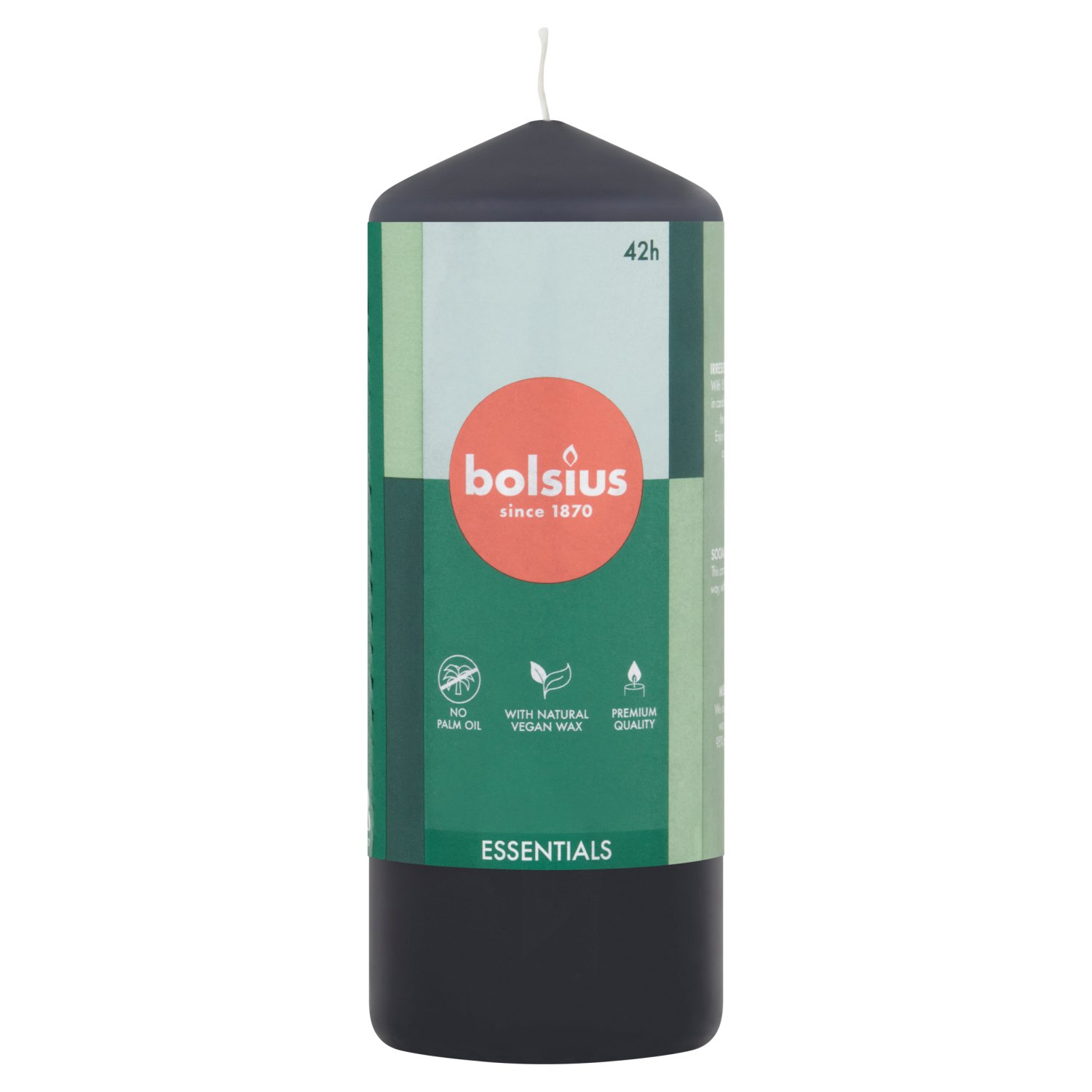 Bolsius Essentials Stormy Grey Pillar Candle Medium 150x58mm (1 Piece)
