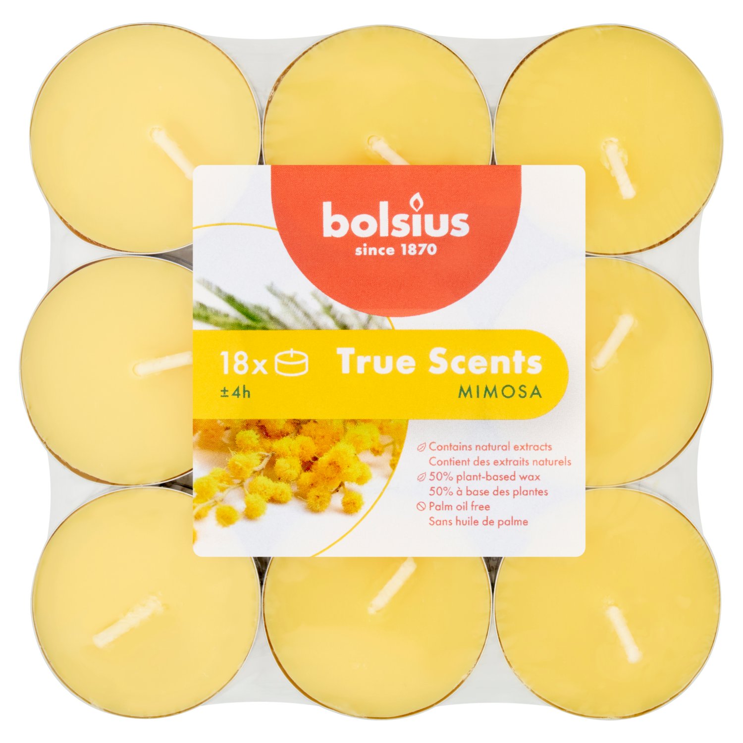 Bolsius Mimosa True Scents Tea Lights Candles 18 Pack (1 Piece)