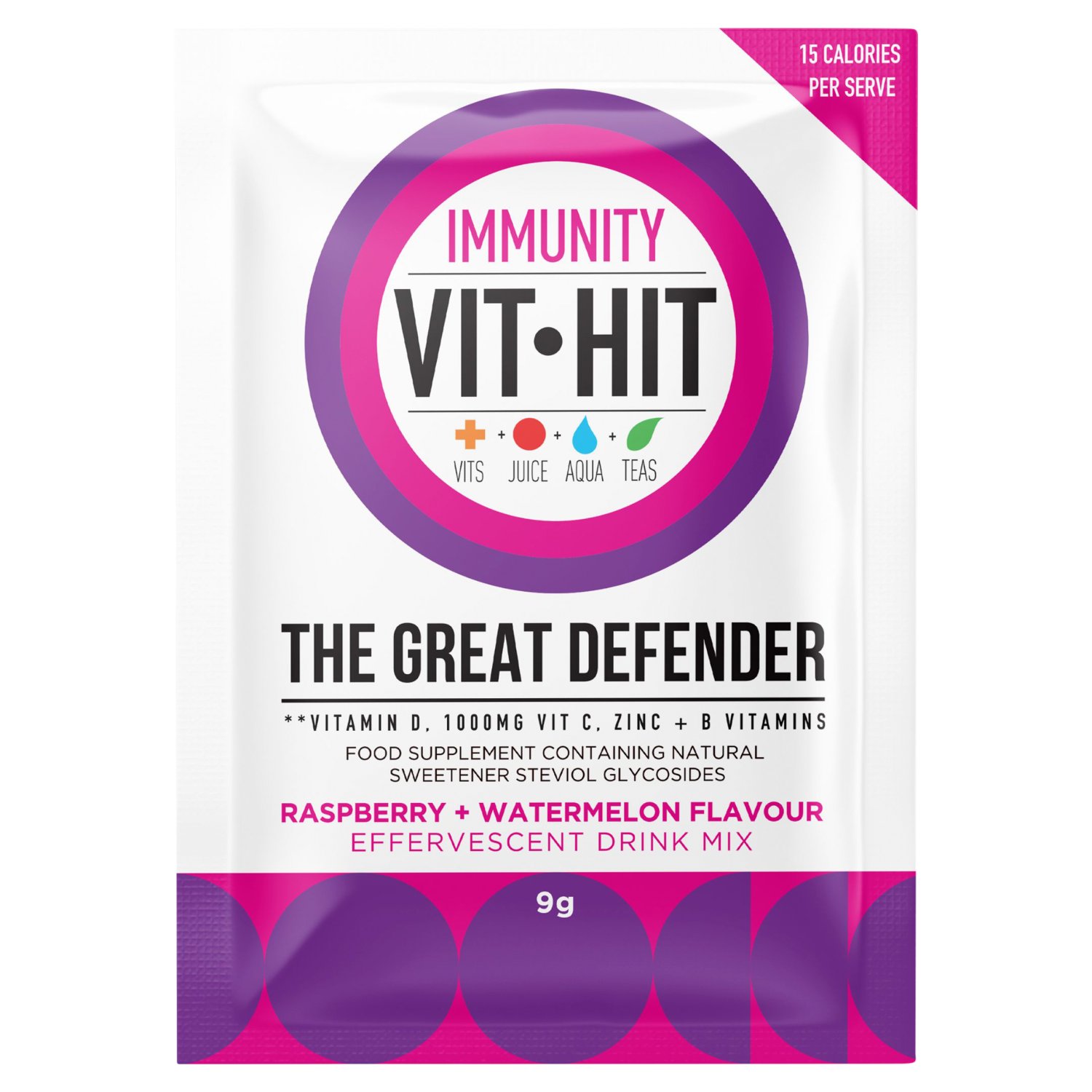 Vit Hit Immunity Raspberry & Watermelon Effervescent Drink Mix (9 g)