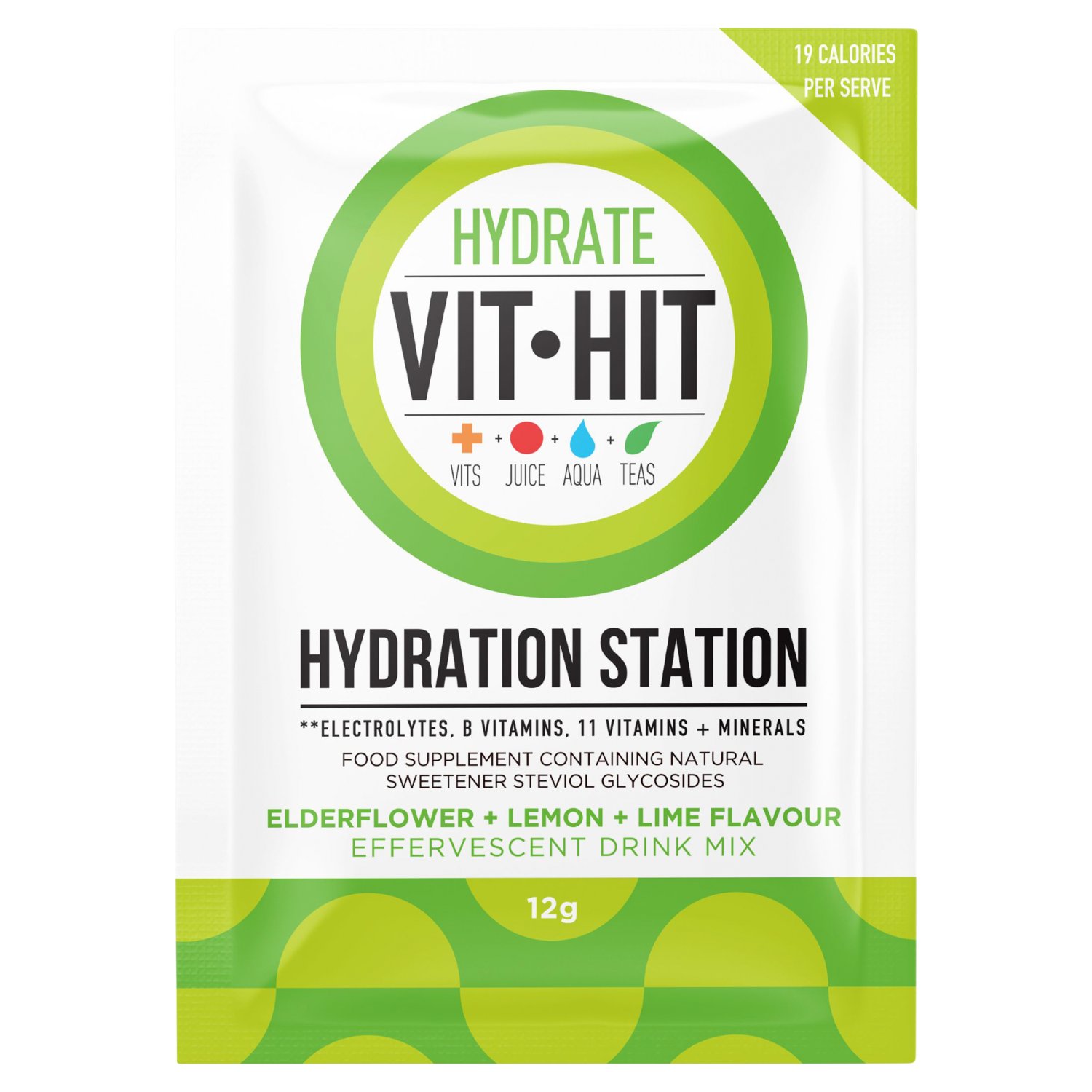 Vit Hit Hydrate Elderflower Lemon Lime Effervescent Drink Mix (12 g)