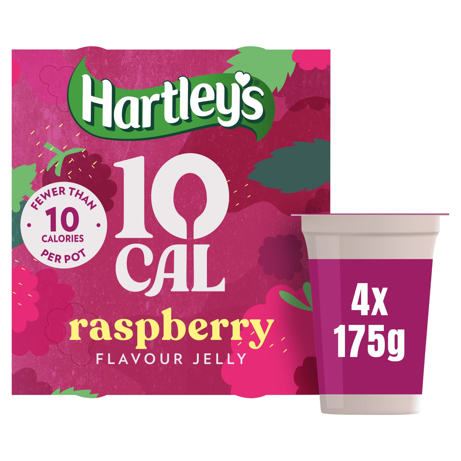 Hartley's 10 Cal Raspberry Jelly Pots 4 Pack (175 g)