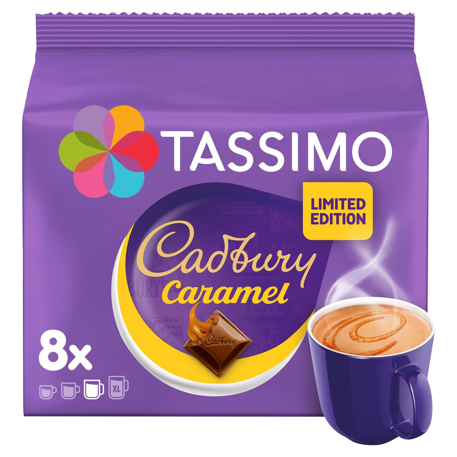 Tassimo Cadbury Caramel Hot Chocolate Pods 8 Pack (240 g)