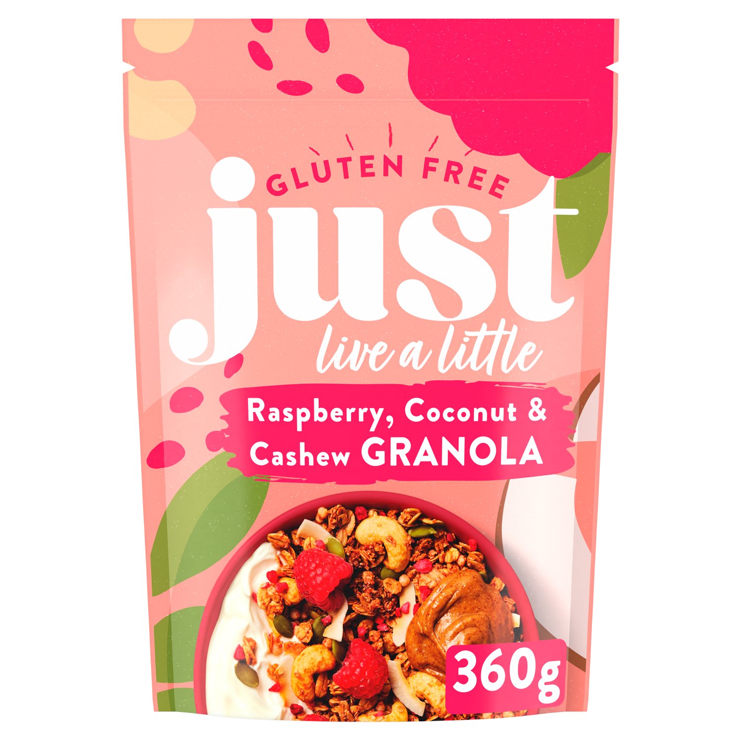 Just Live a Little Gluten Free Raspberry Coconut & Cashew Granola (360 g)