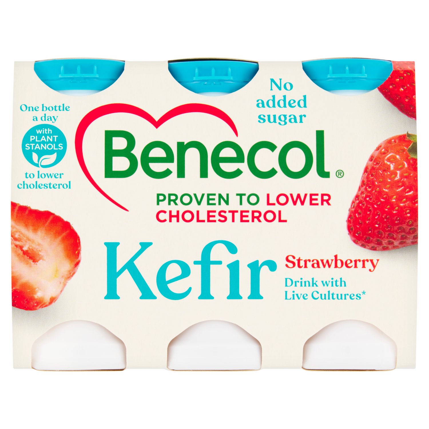 Benecol Kefir Strawberry Yogurt Drink 6 Pack (67.5 g)