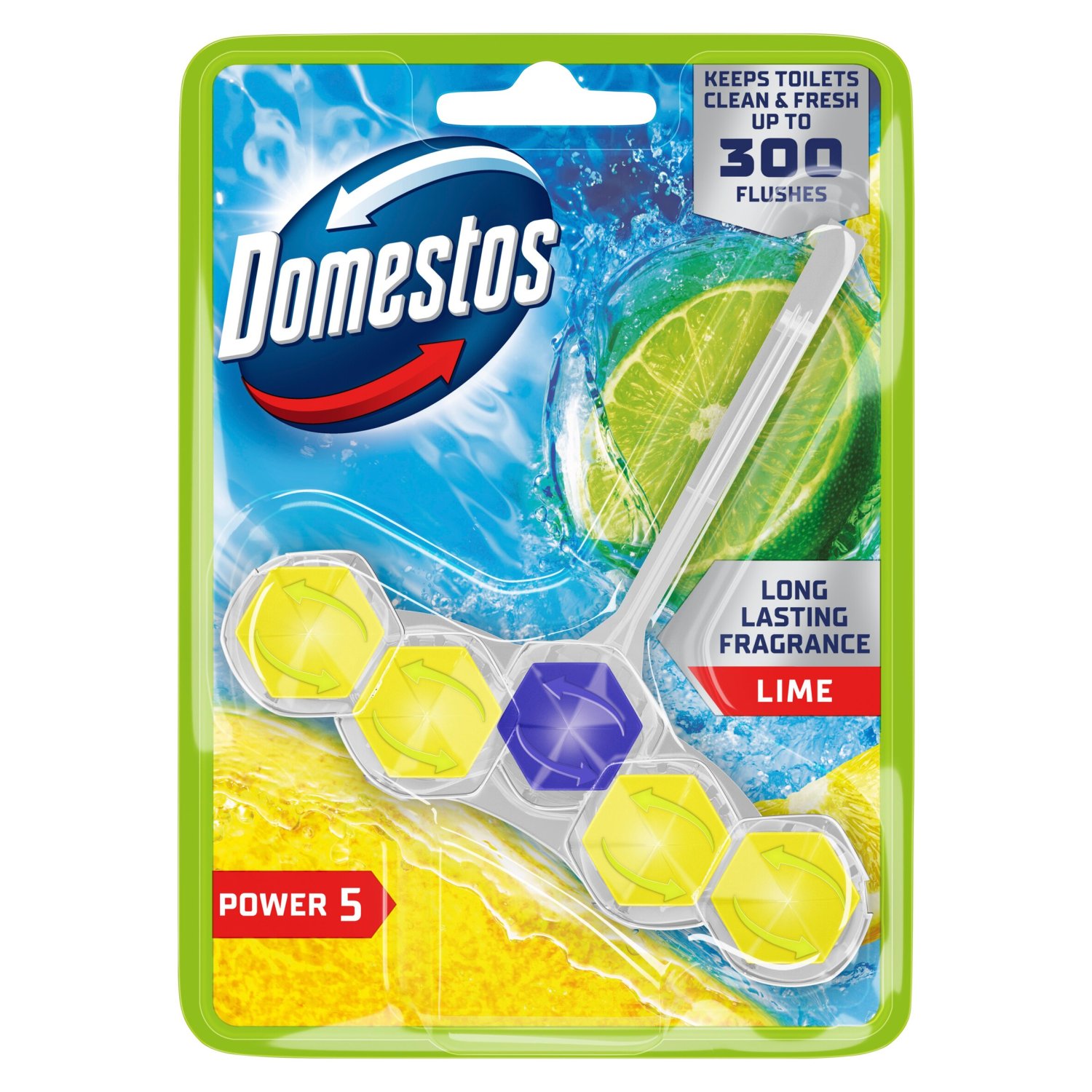 Domestos Power 5 Lime Toilet Rim Block (50 g)