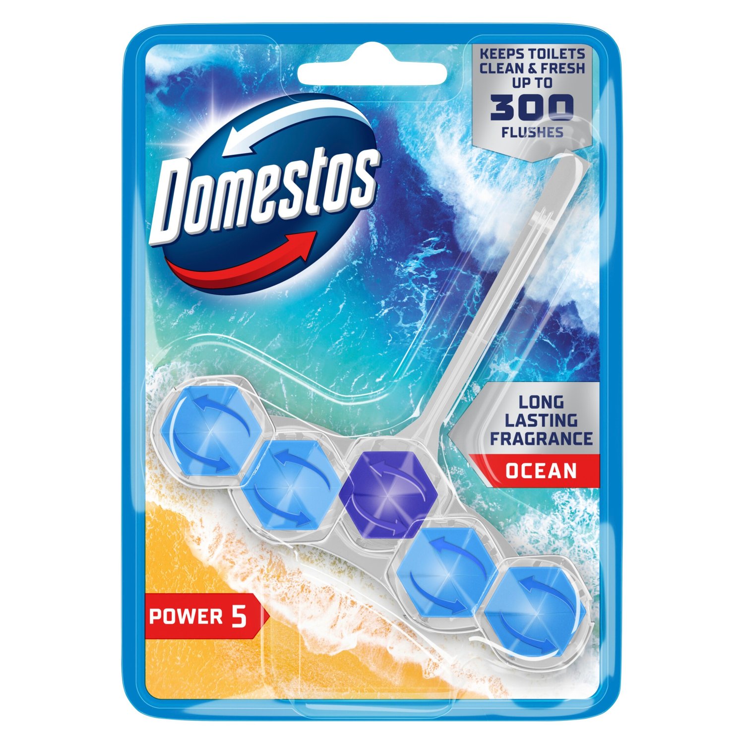 Domestos Power 5 Ocean Toilet Rim Block (50 g)