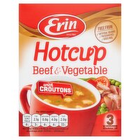 Erin Hotcup Beef & Vegetable with Croutons Soup 3 Servings (63 g)