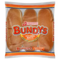 Bundys Hot Dog Rolls 6 Pack (70 g)