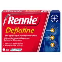 Rennie Deflatline Sugar Free Mint Chewable Tablets (18 Piece)