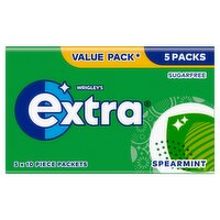 Wrigley's Extra Spearmint Chewing Gum 5 Pack Value Pack (14 g)