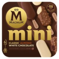 Magnum Mini Classic Almond White Ice Cream 6 Pack (55 ml)