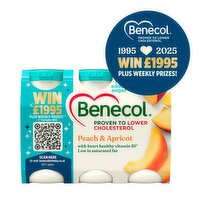 Benecol No Added Sugar Peach & Apricot Yogurt Drink 6 Pack  (405 g)