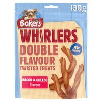 Bakers Meaty Treats with Bacon & Cheese Whirlers  (130 g)