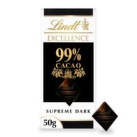 Lindt Excellence 99% Cocoa Dark Noir Chocolate Bar (50 g)