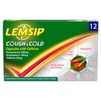 Lemsip Cough & Cold Capsules with Caffeine  (12 Piece)