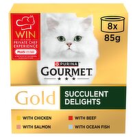 Gourmet Gold Succulent Delights Adult Wet Cat Food Chicken 8 Pack (85 g)