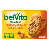 BelVita Breakfast Honey & Nut & Choc Chip Biscuits 5 Pack (45 g)