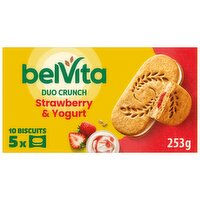 BelVita Breakfast Biscuits Strawberry Yogurt Duo Crunch 5 Pack (50 g)