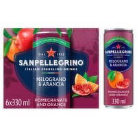 San Pellegrino Pomegranate & Orange Can 6 Pack (330 ml)