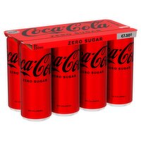 Coca Cola Zero Sugar Cans 8 Pack (330 ml)