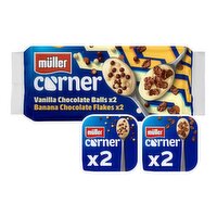 Muller Corner Vanilla Choc Balls / Banana Choc Flakes 4 Pack (124 g)