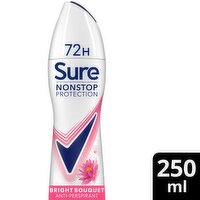 Sure Non Stop 72 Hour Antiperspirant Deodorant  Bright Bouquet Spray (250 ml)