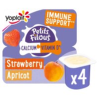 Yoplait Petits Filous Strawberry & Apricot Big Pot 4 Pack (85 g)