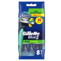 Gillette Blue II Razors with Slalom 8 Pack (8 Piece)