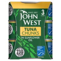 John West Tuna Chunks in Sunflower Oil 3 Pack (435 g)
