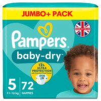 Pampers Baby Dry Nappies Size 5 Jumbo+ Pack (72 Piece)