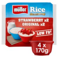Muller Rice Original & Strawberry Low Fat Dessert 4 Pack (170 g)