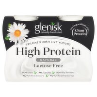 Glenisk 0% Fat Natural Protein Yogurt 4 Pack (100 g)