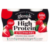 Glenisk High Protein Strawberry Strained Irish Yogurt 4 Pack (105 g)