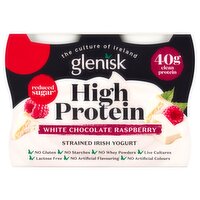 Glenisk High Protein White Chocolate Raspberry Strained Irish Yogurt 4 Pack (105 g)
