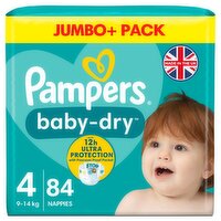 Pampers  Baby Dry  Size 4 Jumbo + (84 Piece)