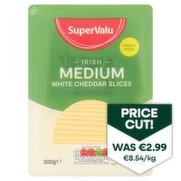 SuperValu Medium White Cheddar Slices (300 g)