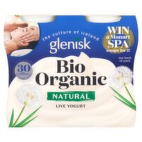 Glenisk Organic Bio Natural Yogurt 4 Pack (125 g)