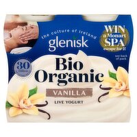 Glenisk Organic Bio Vanilla Yogurt 4 Pack (125 g)